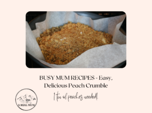Busy Mum Recipes- Easy, Delicious Peach Crumble! Including a free checklist of the best fruits for crumbles!